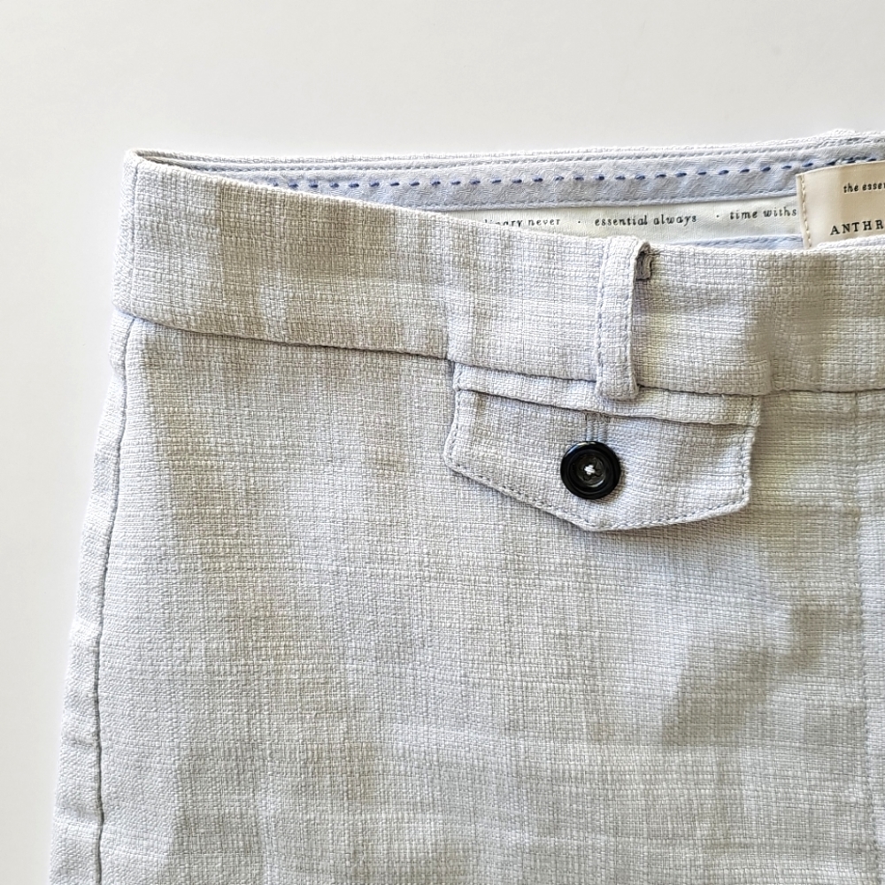 Anthropologie Light Blue Essential Slim Cotton Trouser Pants Size 10 - Picture 15 of 16